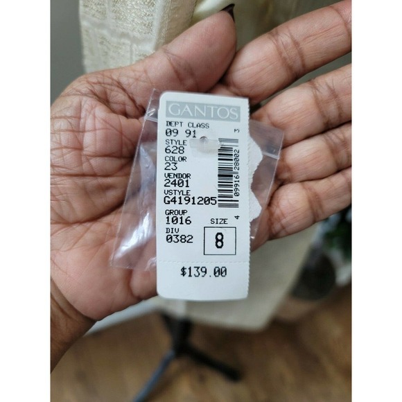 Gantos Vintage Ivory 100% Acetate Fitted Blazer & Skirt 2 Piece Suits Size 8 - Picture 8 of 12